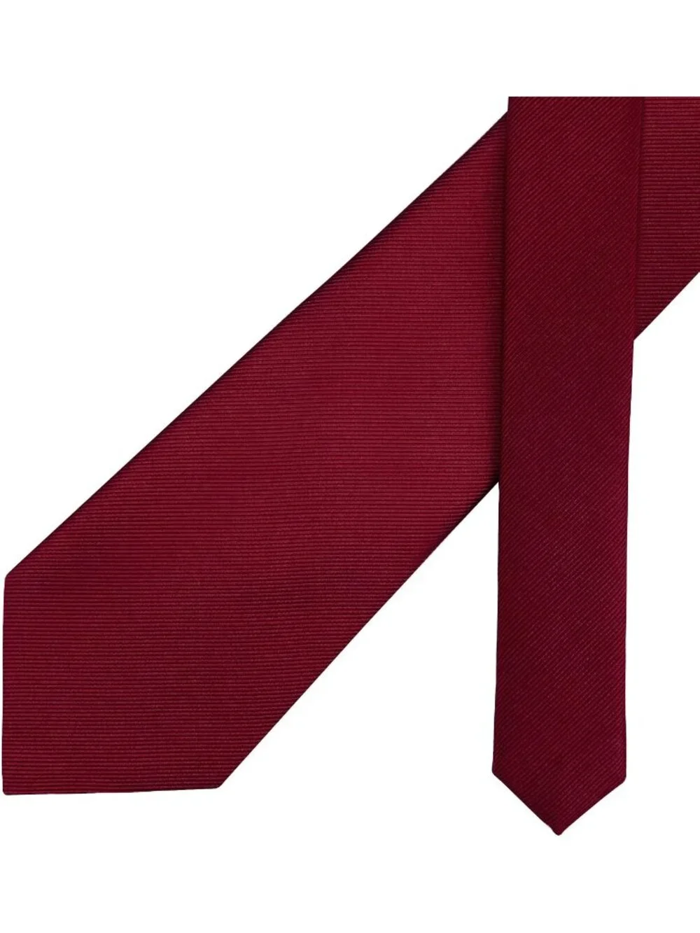 Men's Burgundy Solid Twill Textured Woven Silk Formal Necktie For Wedding Dress